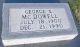 George McDowell Headstone George McDowell Headstone
